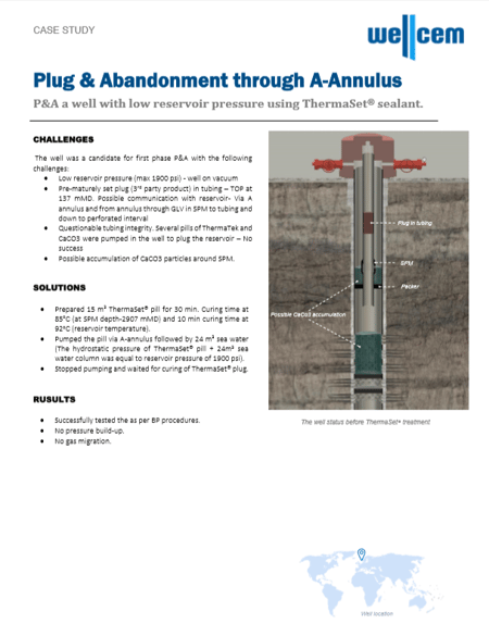 Wellcem Case Study - Plug & Abandonment through A-Annulus