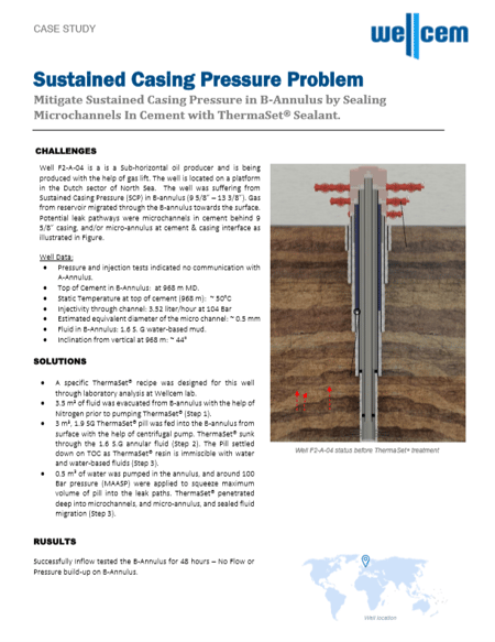 Wellcem Case Study - Sustained Casing Pressure Problem in B-Annulus - Dutch Sector of The North Sea